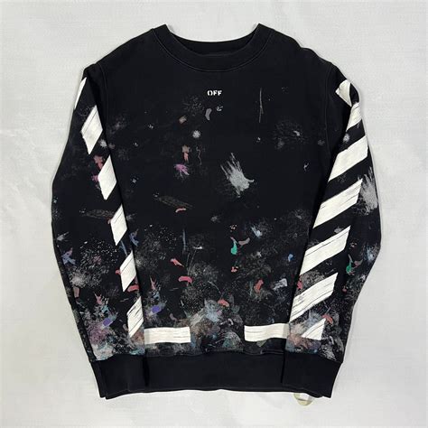 off white diag galaxy brushed crew neck replica